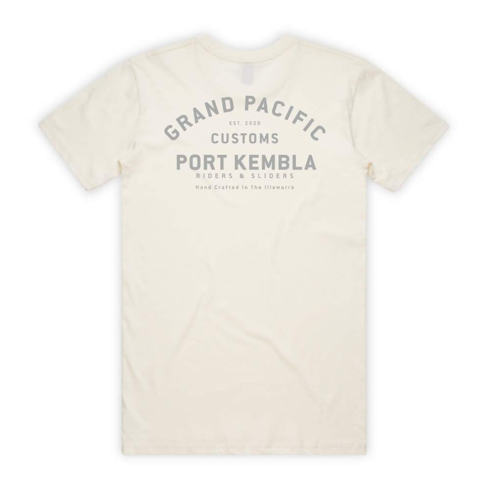 PORT KEMBLA ADDRESS TEE in VINTAGE WHITE GRAND PACIFIC CUSTOMS