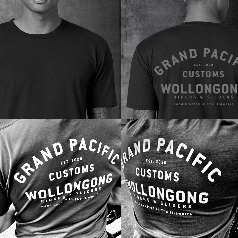 WOLLONGONG ADDRESS TEE  in CHARCOAL BLACK