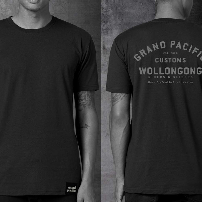 WOLLONGONG ADDRESS TEE  in CHARCOAL BLACK